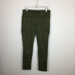 James Jeans Twiggy Skinny Cargo Pants Size 29 Womans Army Green Mid Rise Stretch